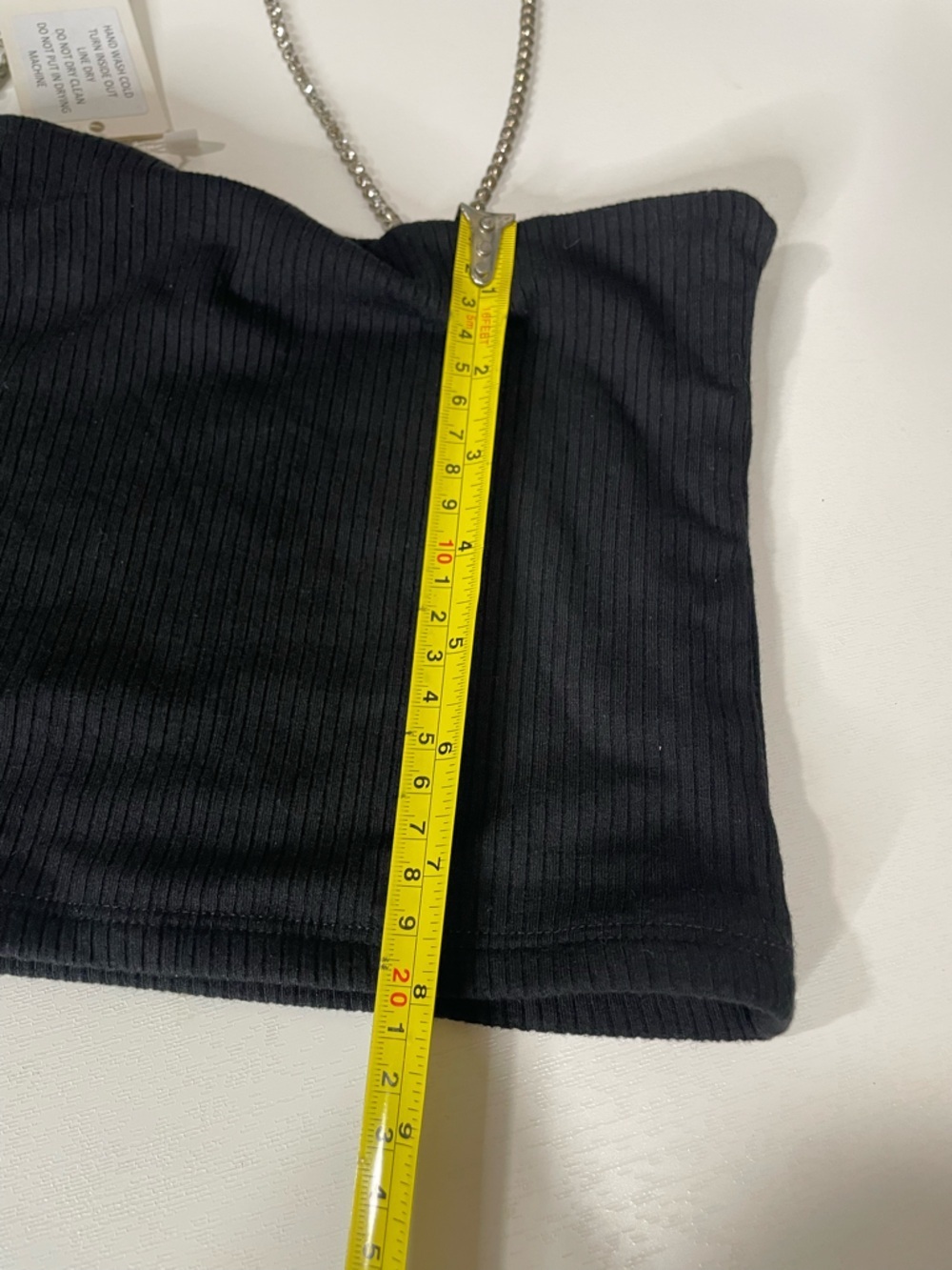 Emma & Sam Black Ribbed Crop Top with Crystal Straps - Picture 11 of 11